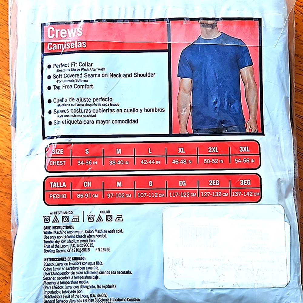 Fruit of the Loom Crew Short Sleeved T-shirts, 4 pack, size L - Picture 4 of 6